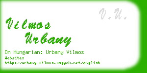 vilmos urbany business card